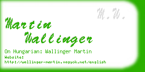 martin wallinger business card